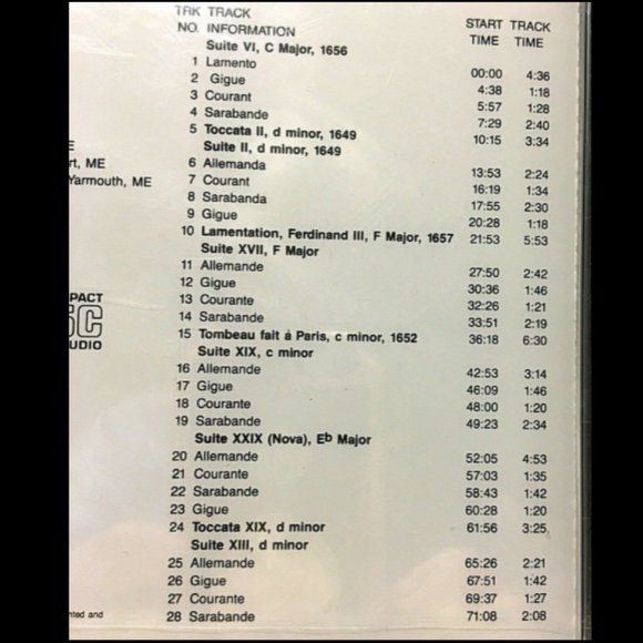 CD Shirley Mathews Froberger Stylus Phantasticus Gasparo Harpsichord New - Picture 6 of 8